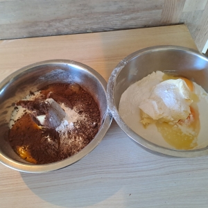 Schachbrett Plätzchen, Weiße Marzipan Trüffel und Schoko Puff Weizen