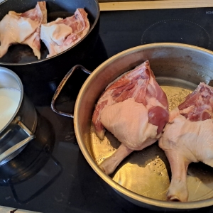 Ente mit Rotkohl und Klöße zu Weihnachten 
